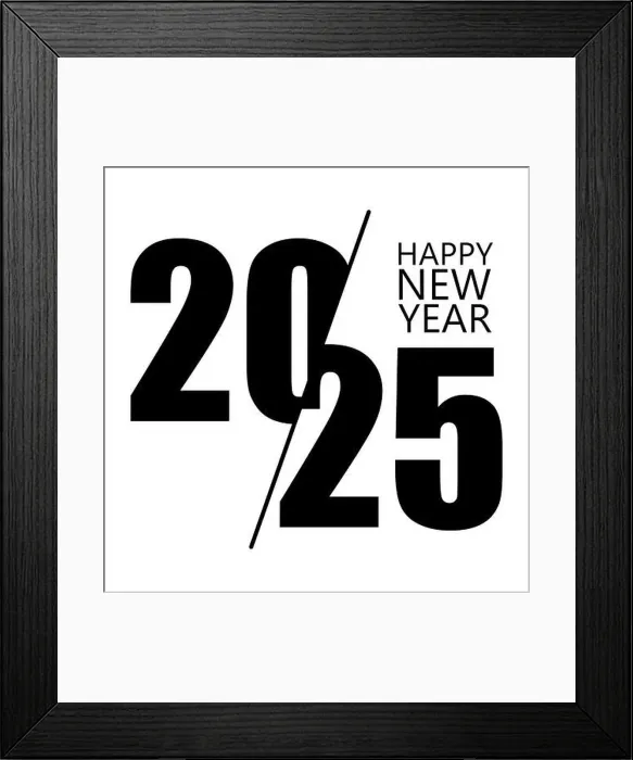 Framed Print : Happy New Year 2025 Design Template. Modern Design for Calendar, Invitations, Greeting Cards, Holidays Flyers or Prints Framed Print : Happy New Year 2025 Design Template. Modern Design for Calendar, Invitations, Greeting Cards, Holidays Flyers or Prints