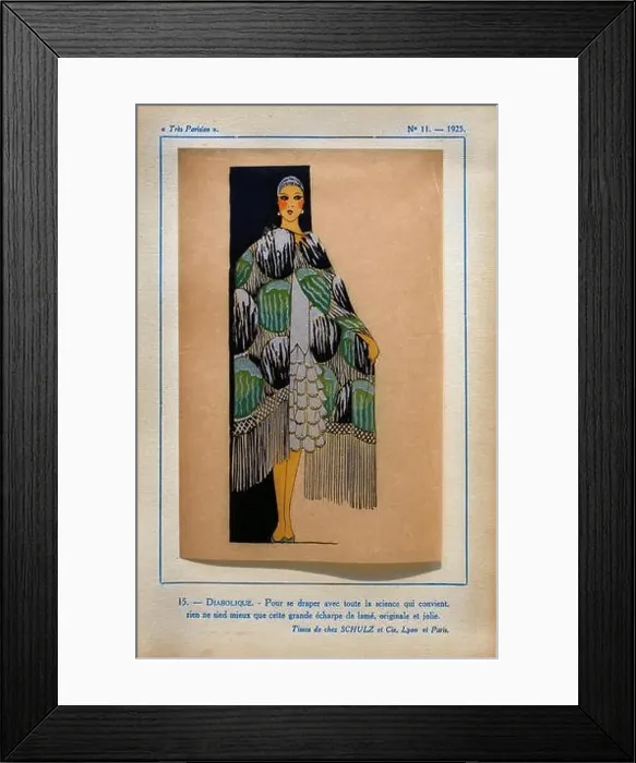 Framed Print : Tres Parisien La Mode Le Chic L'Elegance 1920 - 1936 ( photomechanical process on transparent paper) Framed Print : Tres Parisien La Mode Le Chic L'Elegance 1920 - 1936 ( photomechanical process on transparent paper)