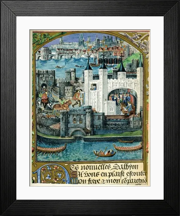 Framed Print : Vintage lithograph of the Tower of London at the time of King Henry VII Framed Print : Vintage lithograph of the Tower of London at the time of King Henry VII