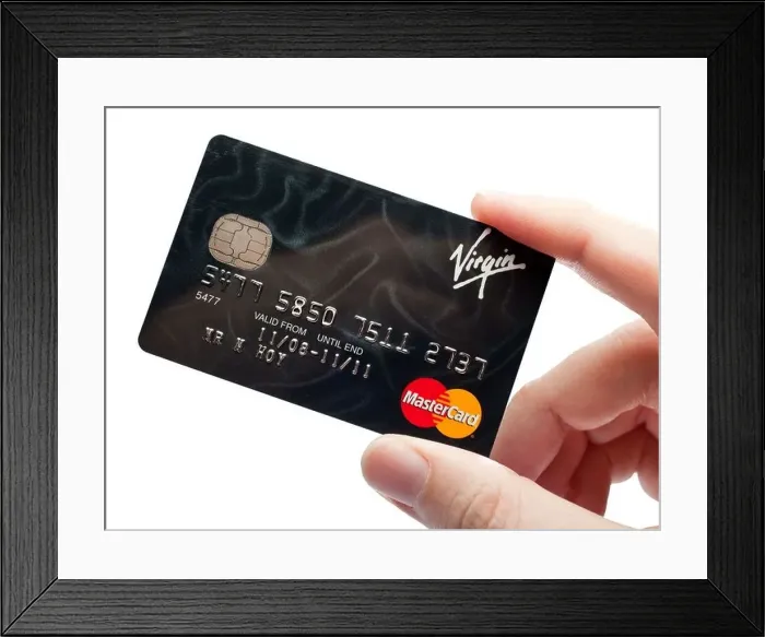 Framed Print : Credit card, hand holding Framed Print : Credit card, hand holding