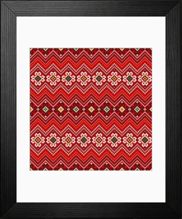 Framed Print : Traditional Georgian folk art embroidery vector pattern Framed Print : Traditional Georgian folk art embroidery vector pattern