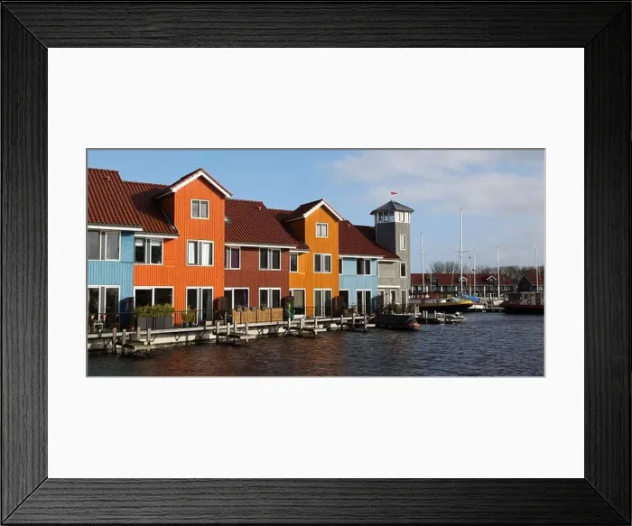 Framed Print : Colourful waterfront houses at the Reitdiephaven (Reitdiep Marina) in Groningen, the Netherlands Framed Print : Colourful waterfront houses at the Reitdiephaven (Reitdiep Marina) in Groningen, the Netherlands