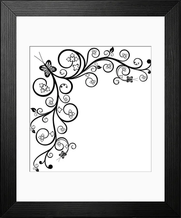 Framed Print : Floral corner design element Framed Print : Floral corner design element