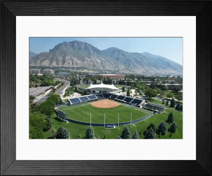 Framed Print : An aerial view of Gail Miller Field at Miller Park on the campus of Brigham Young University Framed Print : An aerial view of Gail Miller Field at Miller Park on the campus of Brigham Young University