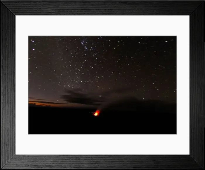 Framed Print : Stars and the Halemaumau crater eruption at sunrise Jaggar Museum Kilauea volcano Framed Print : Stars and the Halemaumau crater eruption at sunrise Jaggar Museum Kilauea volcano