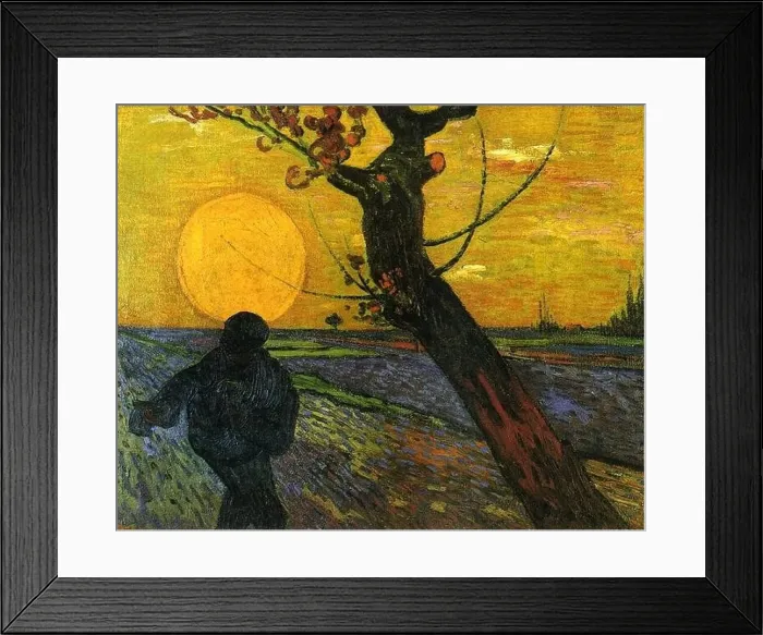 Framed Print : Sower with Setting Sun 1888; Arles, Bouches-du-Rhône, France by Vincent van Gogh Framed Print : Sower with Setting Sun 1888; Arles, Bouches-du-Rhône, France by Vincent van Gogh