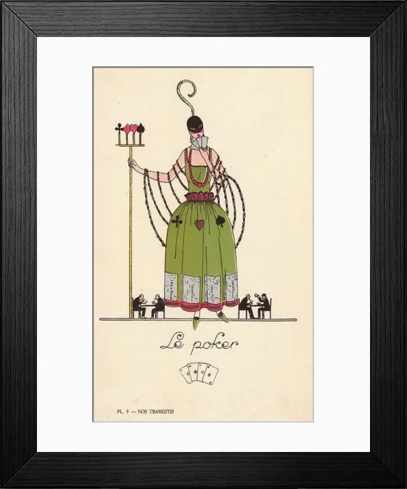 Framed Print : Woman in poker player fancy dress costume, 1920s Framed Print : Woman in poker player fancy dress costume, 1920s