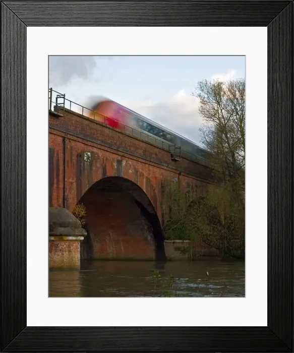 Framed Print : Virgin train speeding over bridge Framed Print : Virgin train speeding over bridge