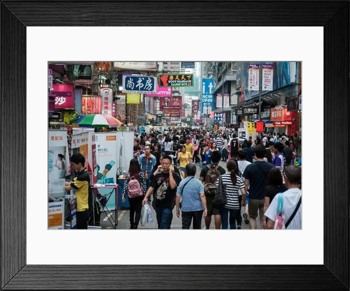Framed Print : Mongkok or Mong Kok a very densely populated district in Hong Kong is a retail hub Framed Print : Mongkok or Mong Kok a very densely populated district in Hong Kong is a retail hub