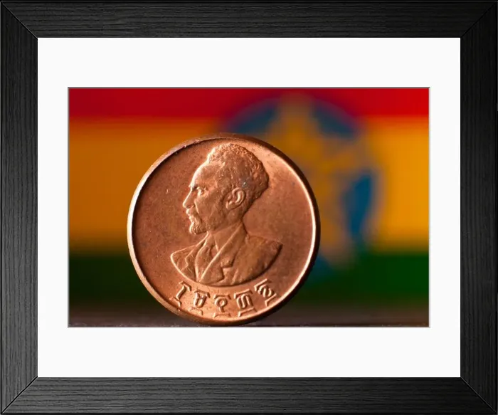 Framed Print : Halle Selasse Ethiopian coin Framed Print : Halle Selasse Ethiopian coin