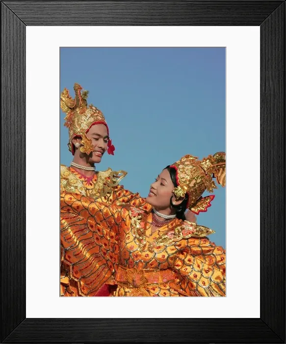 Framed Print : Traditional Mon dancers performing at a Pwe in Moulmein, Mon State, Lower Burma, (Myanmar) Framed Print : Traditional Mon dancers performing at a Pwe in Moulmein, Mon State, Lower Burma, (Myanmar)