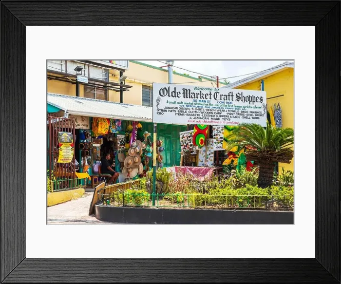 Framed Print : Traditional craft market in Ocho Rios, Jamaica Framed Print : Traditional craft market in Ocho Rios, Jamaica