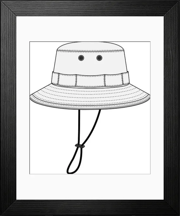 Framed Print : Boonie hat ( adventure hat ) template vector illustration Framed Print : Boonie hat ( adventure hat ) template vector illustration