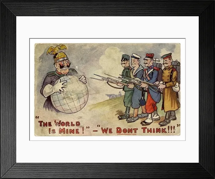 Framed Print : Original WW1 era satirical comic cartoon postcard - Kaiser Wilhelm II (last German emperor and King of Prussia) Framed Print : Original WW1 era satirical comic cartoon postcard - Kaiser Wilhelm II (last German emperor and King of Prussia)