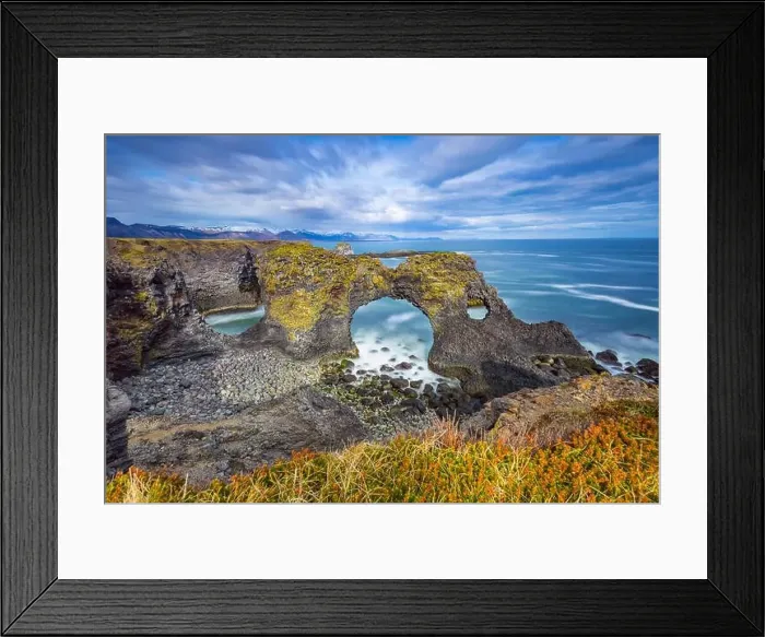 Framed Print : Gatklettur arch rock near Hellnar, Snaefellsnes Peninsula, Iceland Framed Print : Gatklettur arch rock near Hellnar, Snaefellsnes Peninsula, Iceland