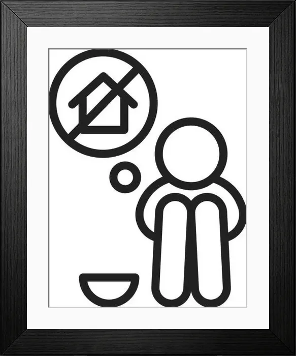 Framed Print : Homeless icon vector image Framed Print : Homeless icon vector image