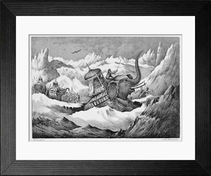 Framed Print : Hannibal and his war elephants crossing the Alps, 218 BC (19th century) Framed Print : Hannibal and his war elephants crossing the Alps, 218 BC (19th century)