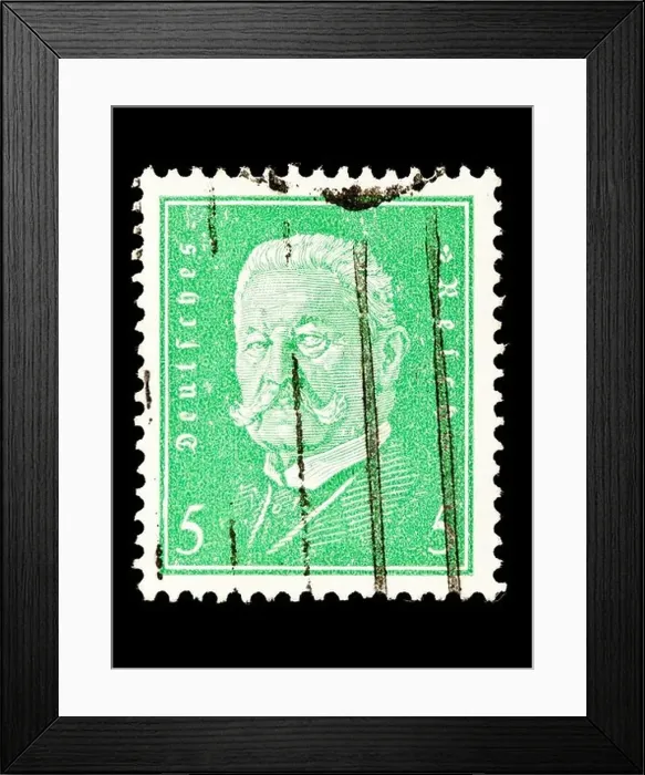 Framed Print : Postage stamp: German Reich, Paul von Hindenburg, 1928, 5 Pfennig, stamped Framed Print : Postage stamp: German Reich, Paul von Hindenburg, 1928, 5 Pfennig, stamped
