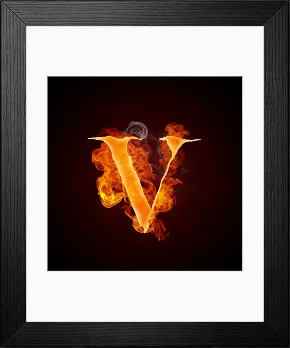 Framed Print : Fire Letters A-Z Framed Print : Fire Letters A-Z