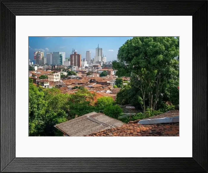 Framed Print : The city of Cali and the barrio and the neighbourhood of San Antonio. Cali in the Cauca Valley, Colombia, South America Framed Print : The city of Cali and the barrio and the neighbourhood of San Antonio. Cali in the Cauca Valley, Colombia, South America