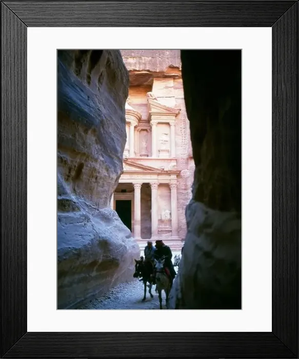 Framed Print : Jordan: The Siq (shaft) and Al Khazneh (The Treasury) in the background