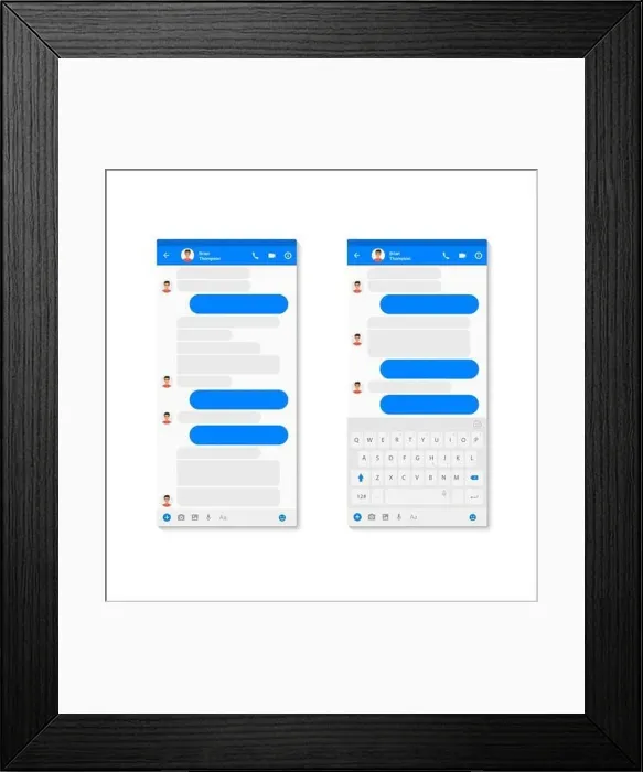 Framed Print : Social network Messenger concept template Framed Print : Social network Messenger concept template