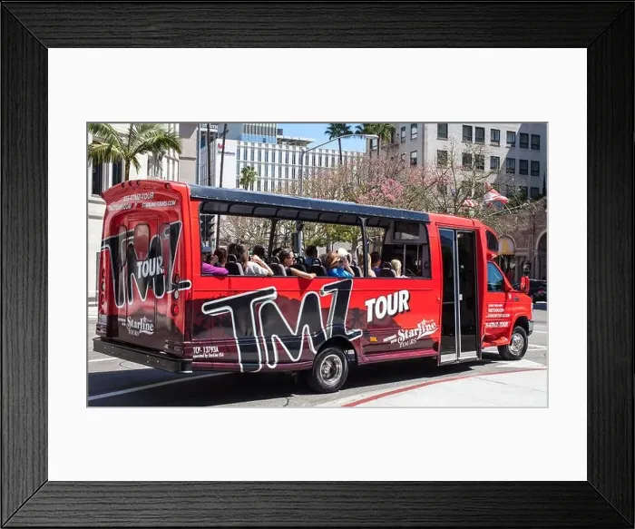 Framed Print : A TMZ tour bus in Beverly Hills Framed Print : A TMZ tour bus in Beverly Hills