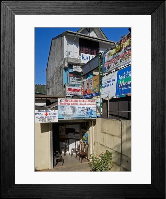 Framed Print : Medical center and signs, Nuwaraeliya (Nuwara Eliya), Sri Lanka Framed Print : Medical center and signs, Nuwaraeliya (Nuwara Eliya), Sri Lanka