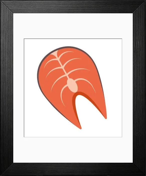 Framed Print : Salmon fish steak isolated on white background vector illustration Framed Print : Salmon fish steak isolated on white background vector illustration