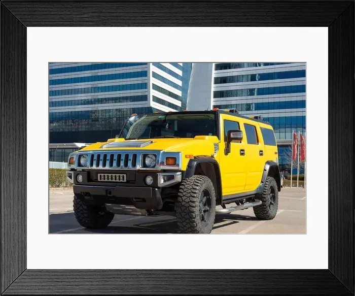 Framed Print : Yellow Hummer H2 outside the Capital Fort office building in Sofia Bulgaria, Eastern Europe, Balkans, EU Framed Print : Yellow Hummer H2 outside the Capital Fort office building in Sofia Bulgaria, Eastern Europe, Balkans, EU