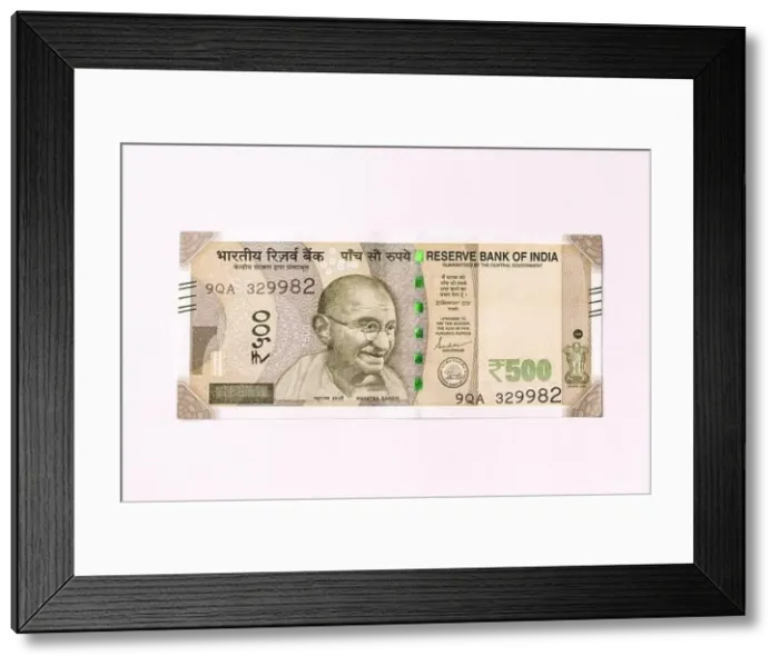 Framed Print : Assam, india - March 30, 2021 : Indian new 500 Rupees note stock image