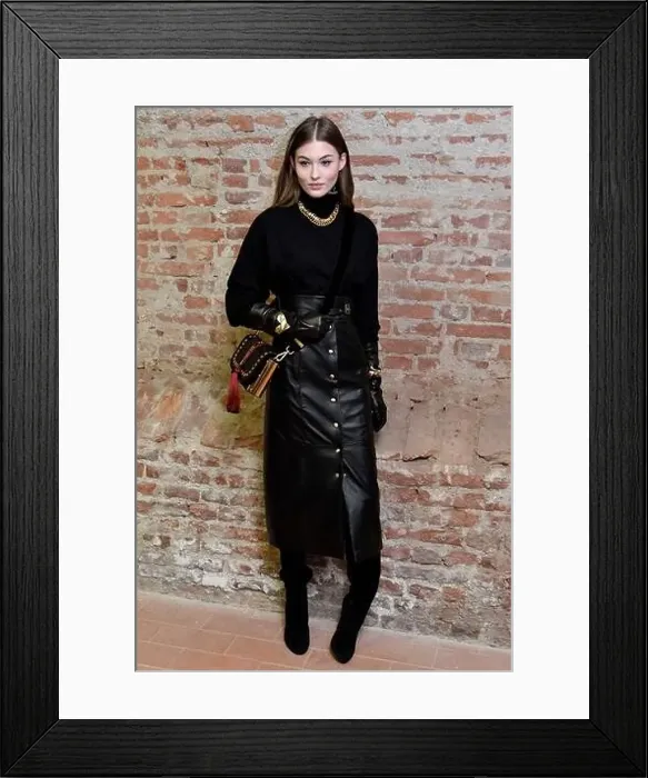 Framed Print : Milan, Italy. 21st Feb, 2018. Milan Woman's Fashion Week fall winter 2019 Framed Print : Milan, Italy. 21st Feb, 2018. Milan Woman's Fashion Week fall winter 2019