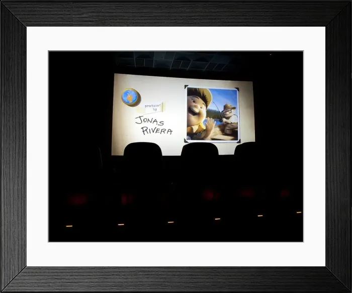 Framed Print : screen credits of movie Up produced by Jonas Rivera Framed Print : screen credits of movie Up produced by Jonas Rivera