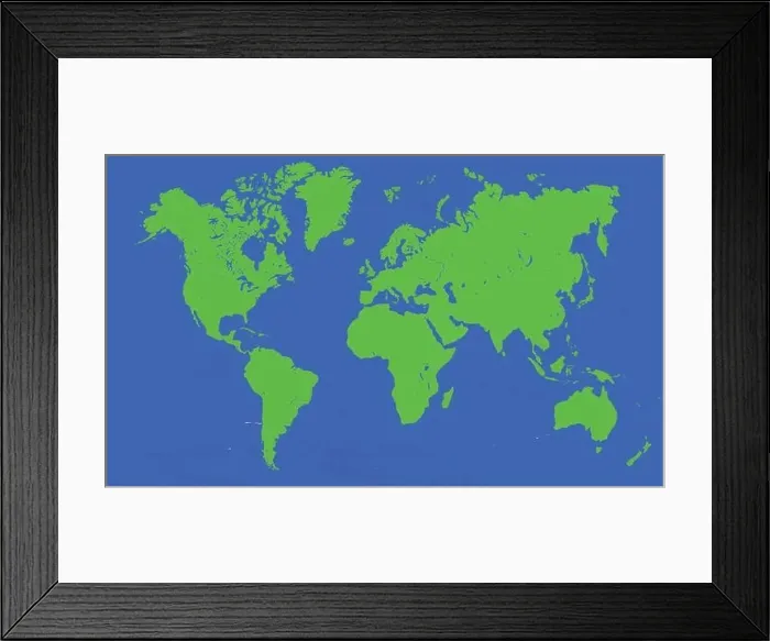 Framed Print : 2d world map vector Framed Print : 2d world map vector