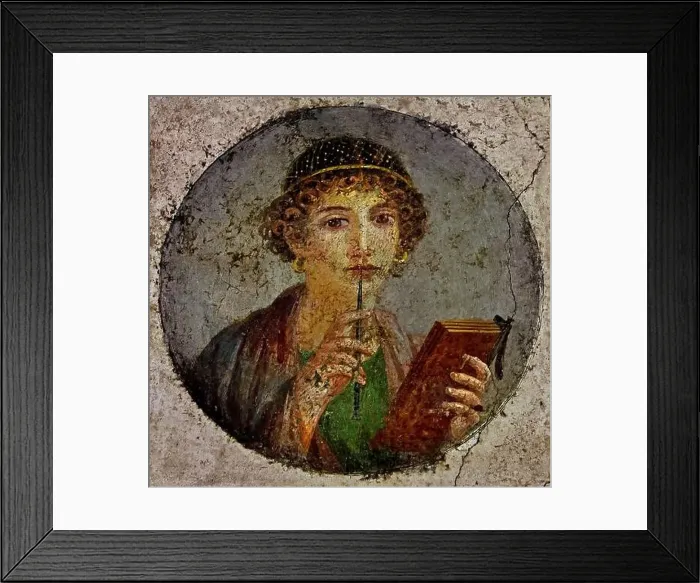 Framed Print : Fresco depicts a writer waiting for inspiration Framed Print : Fresco depicts a writer waiting for inspiration