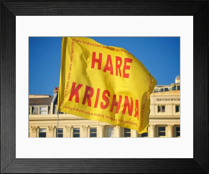Framed Print : Hare Krishna flag Framed Print : Hare Krishna flag
