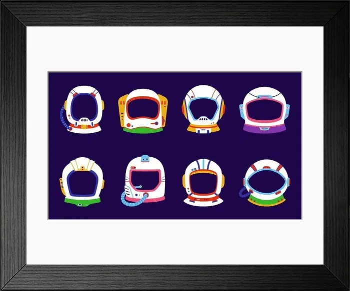 Framed Print : Kids astronaut space helmet for photo booth Framed Print : Kids astronaut space helmet for photo booth