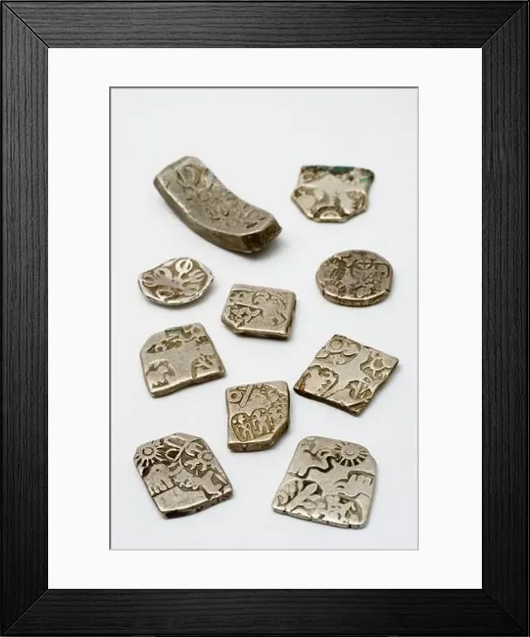 Framed Print : Ancient Indian Punch-Marked Coins Framed Print : Ancient Indian Punch-Marked Coins
