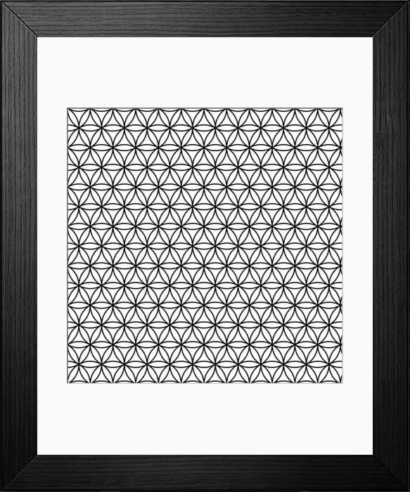 Framed Print : Sacred geometry black flower of life texture Framed Print : Sacred geometry black flower of life texture