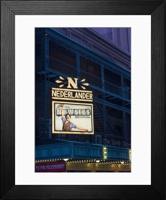 Framed Print : The Nederlander Theater Marquee Featuring Newsies the Musical, New York City, USA 2013 Framed Print : The Nederlander Theater Marquee Featuring Newsies the Musical, New York City, USA 2013