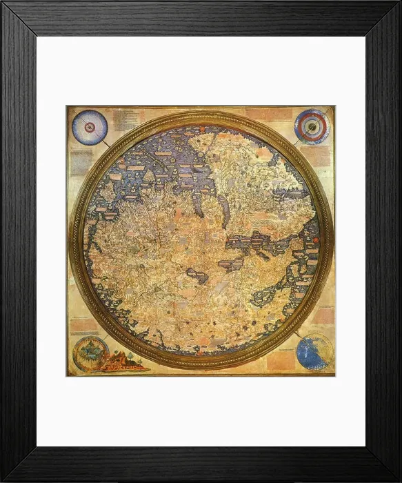 Framed Print : Islamic Renaissance Map 1459 Framed Print : Islamic Renaissance Map 1459