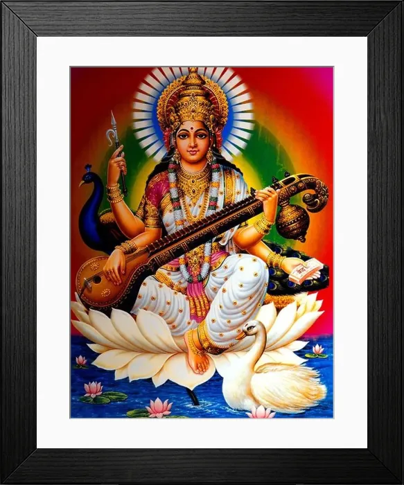 Framed Print : Saraswati Hindu Goddess of Learning Wisdom Music and the Arts Framed Print : Saraswati Hindu Goddess of Learning Wisdom Music and the Arts