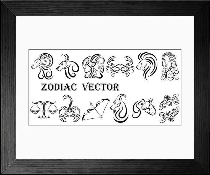 Framed Print : Vector graphic illustration of zodiac signs Framed Print : Vector graphic illustration of zodiac signs