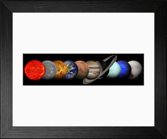 Framed Print : Solar system. Planets on black background Framed Print : Solar system. Planets on black background