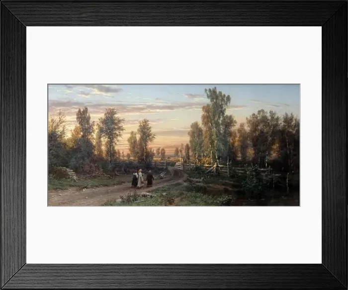 Framed Print : Evening, 1871 by Ivan Ivanovich Shishkin (1832 - 1898)