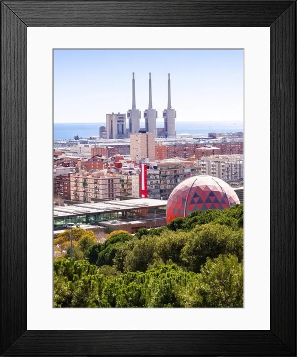 Framed Print : Top view of Badalona and Sant Adria de Besos. Barcelona, Spain Framed Print : Top view of Badalona and Sant Adria de Besos. Barcelona, Spain