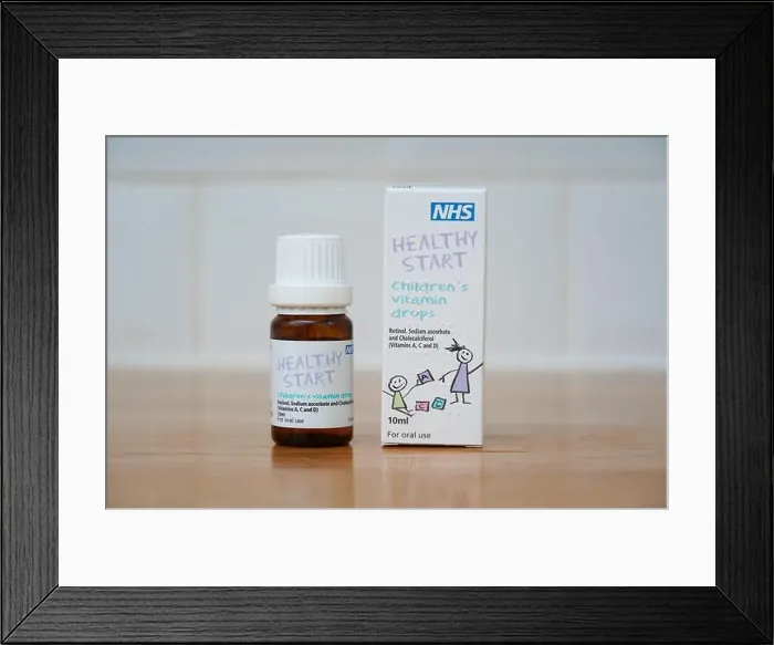 Framed Print : Healthy Start vitamin drops for children by NHS, UK Framed Print : Healthy Start vitamin drops for children by NHS, UK