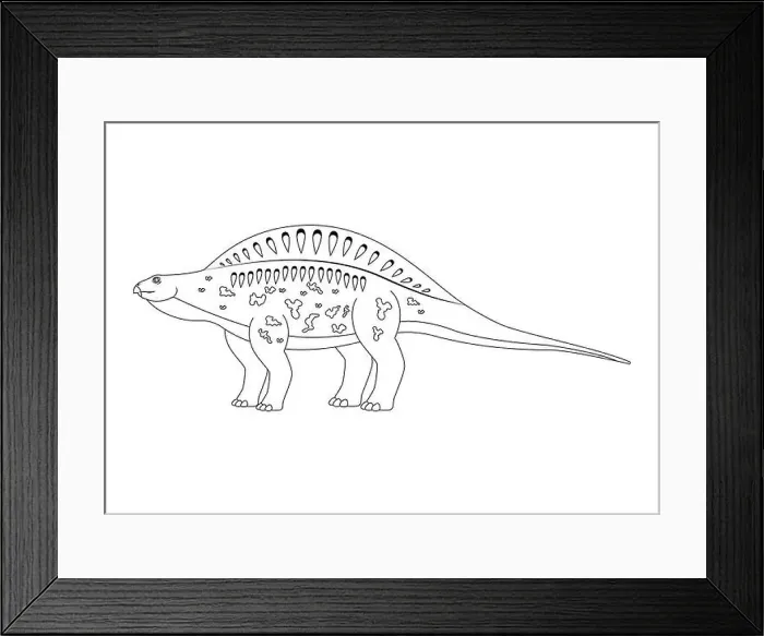 Framed Print : Black and White Lotosaurus Dinosaur Cartoon Character Vector. Coloring Page of a Lotosaurus Dinosaur Framed Print : Black and White Lotosaurus Dinosaur Cartoon Character Vector. Coloring Page of a Lotosaurus Dinosaur