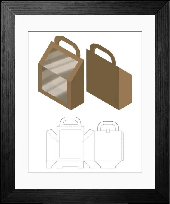 Framed Print : Box packaging die cut template design. 3d mock-up Framed Print : Box packaging die cut template design. 3d mock-up
