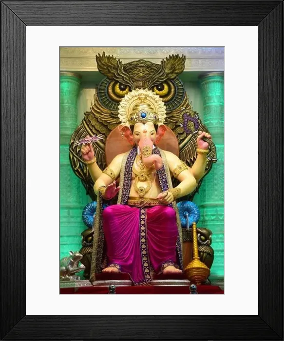 Framed Print : Lalbaugcha Raja an idol of Hindu God Ganesh Sarvajanik Ganeshotsav Mandal Mumbai India Framed Print : Lalbaugcha Raja an idol of Hindu God Ganesh Sarvajanik Ganeshotsav Mandal Mumbai India